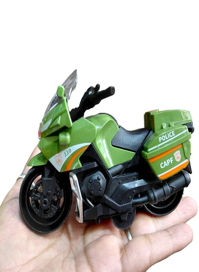 JNiL Mini Pull Back Police Motorcycle Toy, Pull Back Toy Motorcycle | Perfect for Kids, Toddlers, Boys & Girls (Pack of 1) (Green) - Image 5
